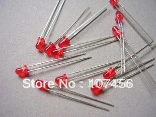 100 шт. 3 мм красный ультра яркий рассеянный светодиодный светильник Новинка