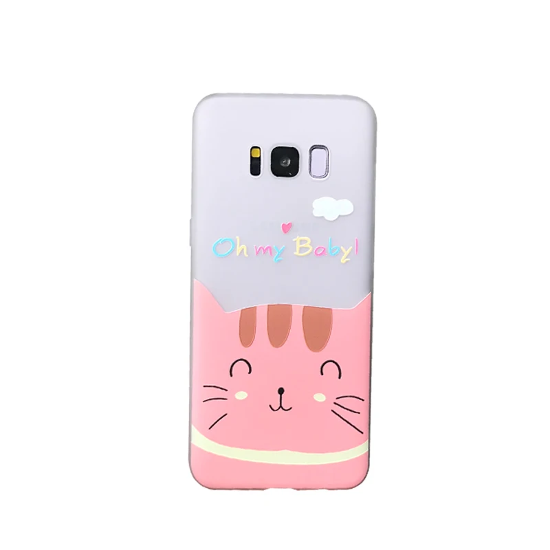 YHBBCASES с рисунком милого кота бегемота чехол для телефона samsung Note 8 9 s рельеф ТПУ