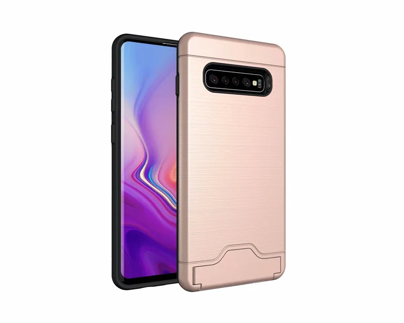 rose gold Чехол для samsung Galaxy S10 S9 S8 Note 10 Plus S7 edge, ударопрочный чехол из ТПУ, прочный Чехол-броня для A3 A5 A7 A8, Чехол для карт - Цвет: rose gold