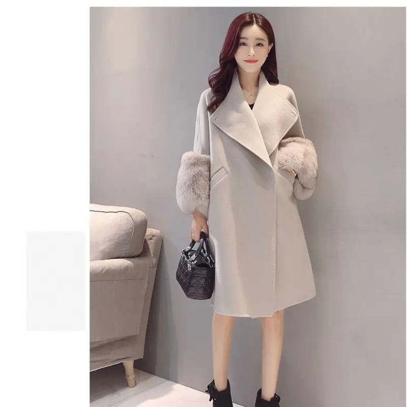 2018 осенне-зимнее женское Шерстяное Пальто новый стиль модная шерстяная куртка
