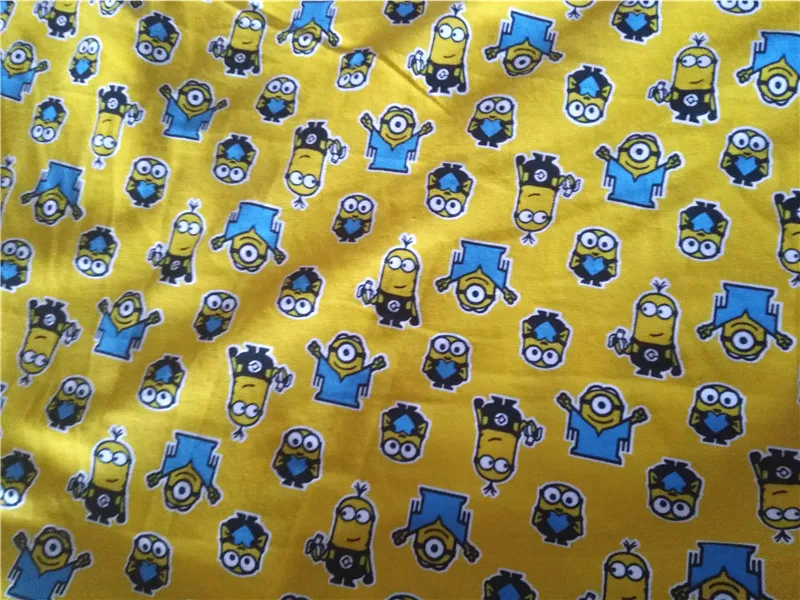 Милый мультяшный Миньон вязаный хлопок лоскутное шитье ткань Детская Пижама