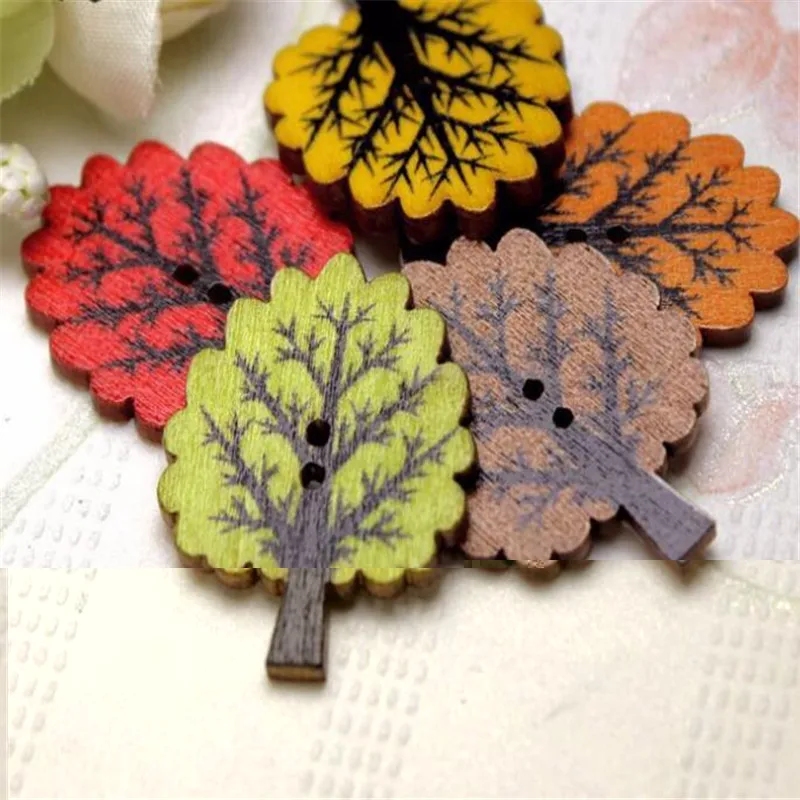 20 шт. Необычные объемные смешанные елочные деревянные пуговицы аксессуары для