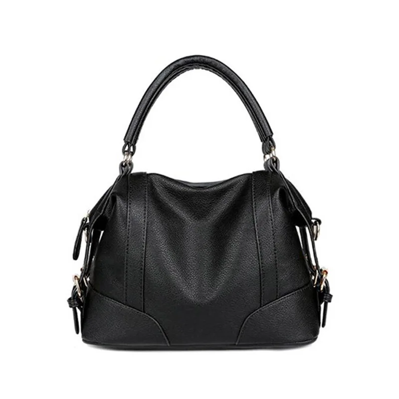 

2018 new women bag American wind soft pure color leather handbag women messenger bags ladies shoulder handle bag