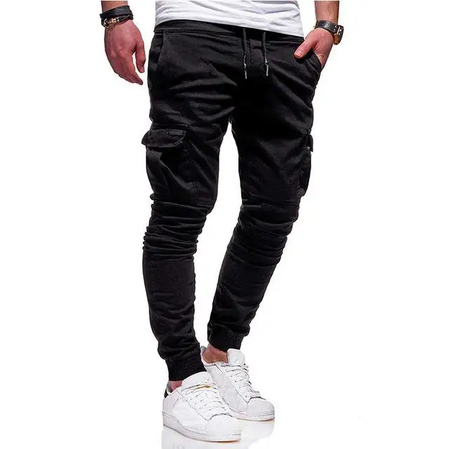 2019 Spring Autumn Solid Casual Men Pants Joggers Slim Hot Sale New Brand Men's Trousers GD1191 | Мужская одежда