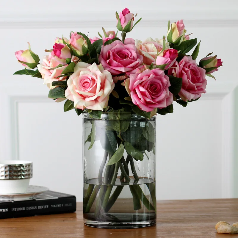 Роскошные элегантные искусственные цветы 2 головки/букет реалистичные яркие