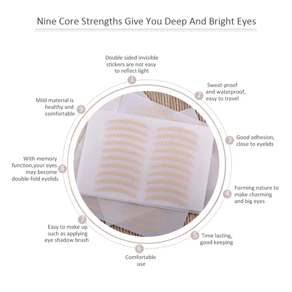 120 шт Двухсторонние наклейки для век волшебные растягивающиеся волокнистые
