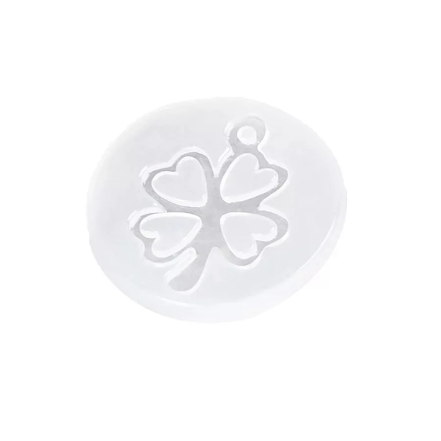 1PCS Four Leaf Clover Shape Silicone resin epoxy Mold Decoration pendant necklace with hole Craft tool mirror mold Transparent | Украшения