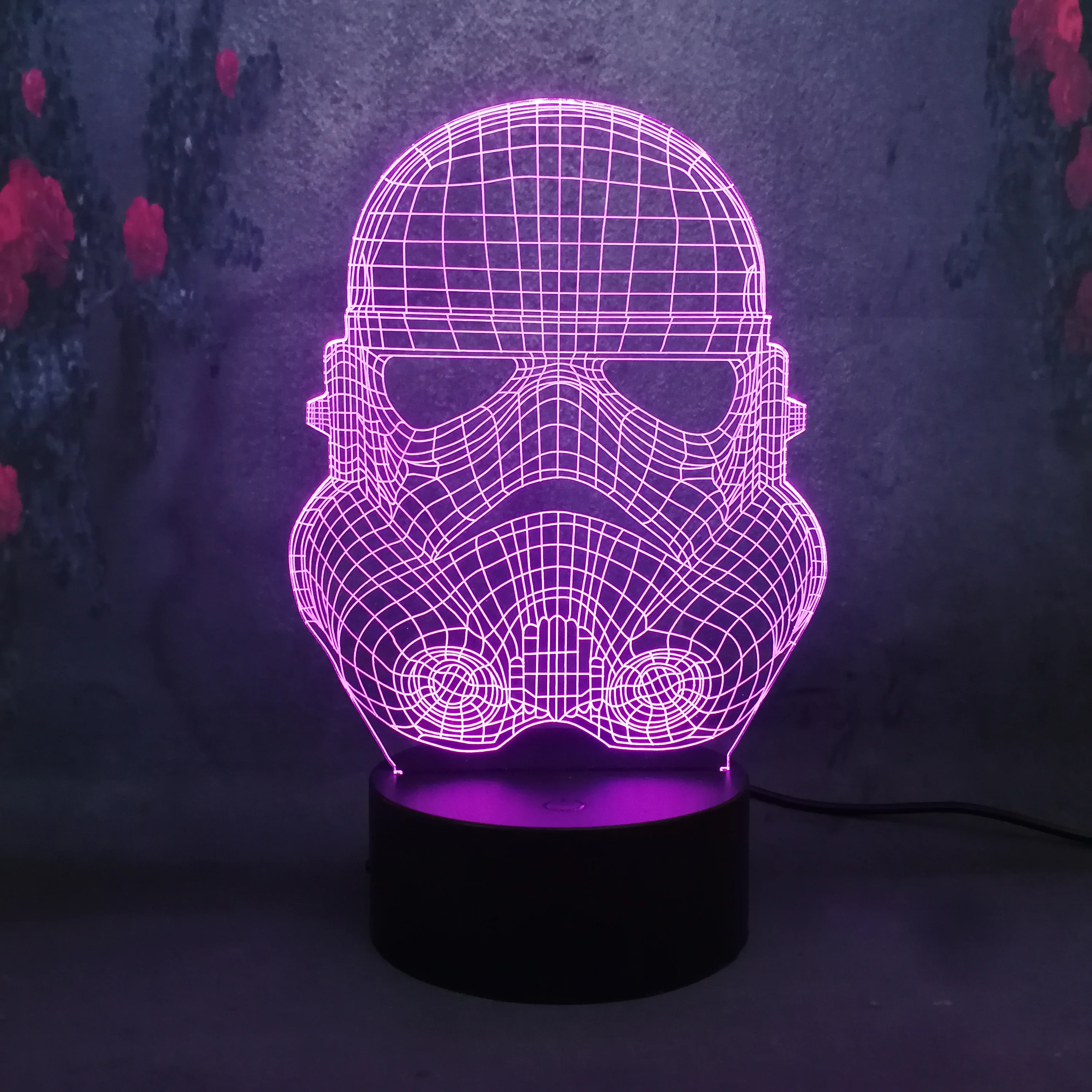 Бесплатная доставка Звездные войны Белый воин 3D USB настольная лампа для детей 7