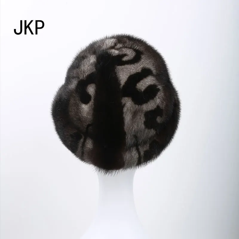 JKP Новая зимняя женская шапка из натурального меха норки, меховые шапки полностью из норки, модная меховая шапка черепки и шапочки DHY-59A
