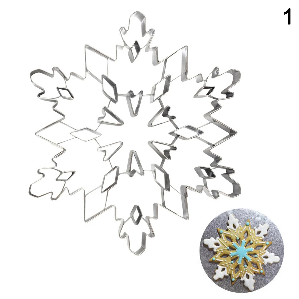 Stainless Steel Christmas Tree Snowflake Biscuit Cutter Mold Cake Decor Baking Tool TN88