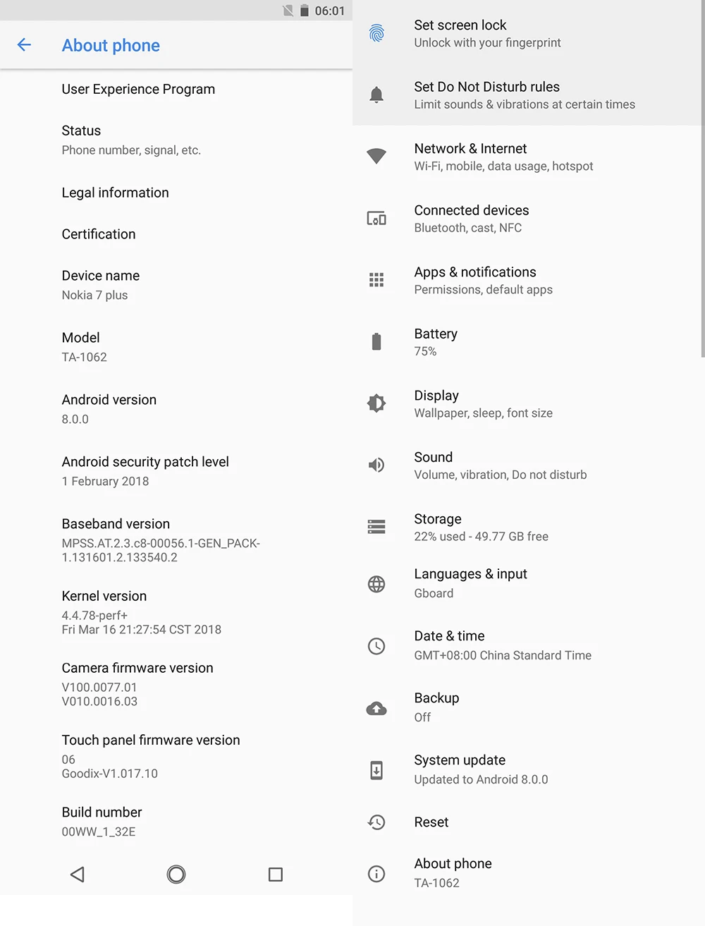 Original Nokia 7 Plus 2018 Android 8 4GB 64GB Snapdragon 660 Octa core 6.0'' 18:9 3800mAh Bluetooth 5.0 Smart Phone Google |