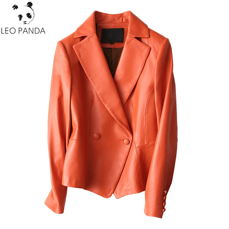 

Куртка женская из натуральной овечьей кожи, приталенная, для весны и осени, 2021