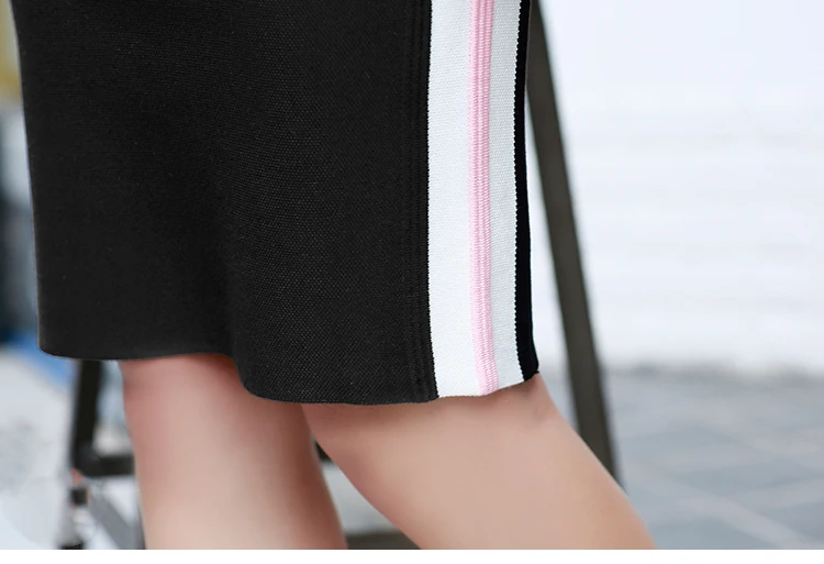 ALPHALMODA, зимний женский свитер с длинными рукавами+ юбка, повседневный костюм из 2 предметов, Женский Повседневный джемпер в полоску с заниженным плечом+ юбка