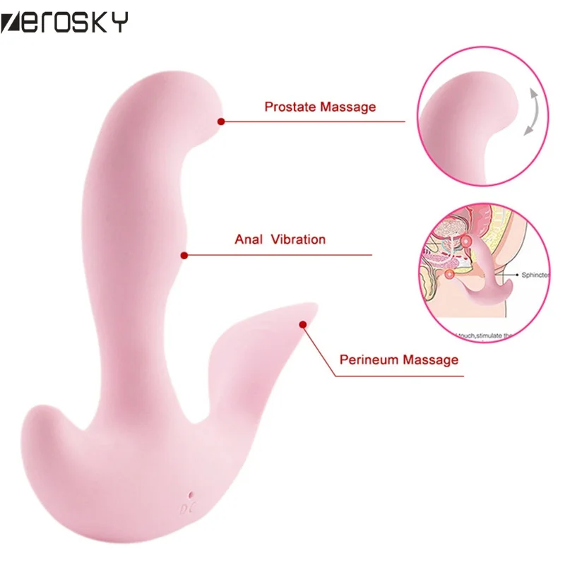 Zerosky 10 Frequency Vibrator Prostate Stimulator Anal Plug Massager Remote Control Heating Butt Sex Toys For Men | Красота и