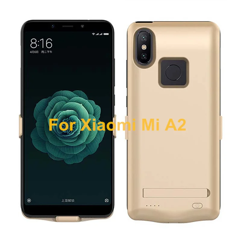 NTSPACE 6800 мА/ч внешний аккумулятор для Xiaomi Mi 6X чехол для питания Портативный чехол с зажимом для зарядки аккумулятора для Xiaomi Mi A2 - Цвет: Gold for Mi A2