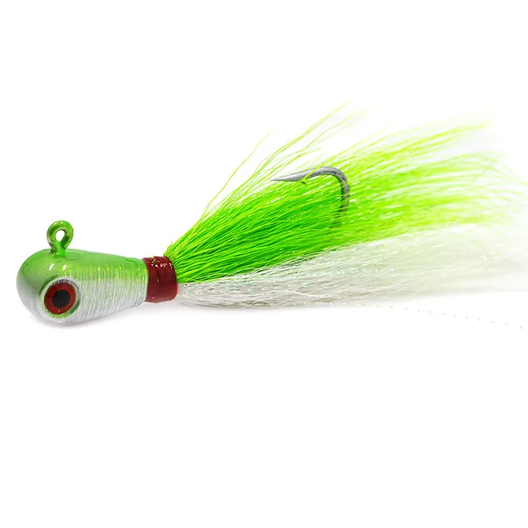 1 унция 3D глаза Bucktail jig 5 цветов большая игра морская Мормышка свинцовая головка приманки для ловли басов - Цвет: 5 pcs Color E