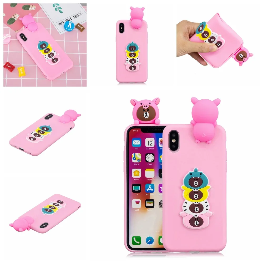 Мягкие TPU чехол для телефона Apple iPhone 9 3D Кремния Милый мультфильм Коке Plus X 8 плюс 6 S 7