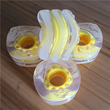 1 комплект(4 шт.) Акула Стиль колеса Sidewinder Longboard колеса 85A 60 мм - Цвет: Clear Yellow