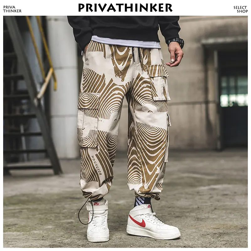 Privathinker, камуфляжные брюки карго, Мужская одежда,, Мужская Уличная одежда, прямые брюки, мужские хип-хоп комбинезоны, штаны для бега, отрегулируемые Мужские t