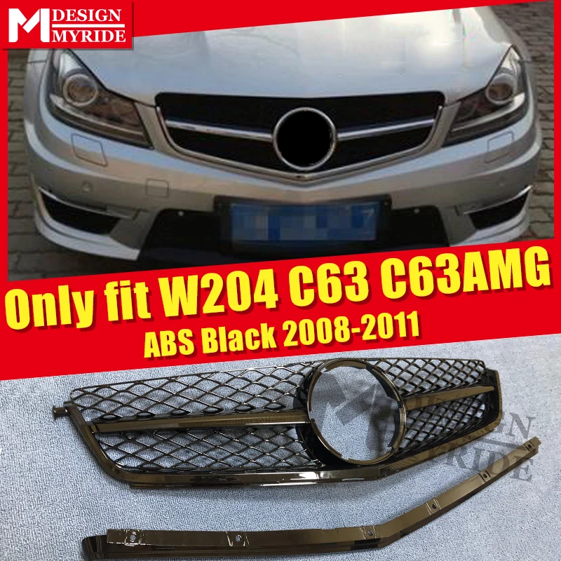 Для Mercedes C Class W204 Panamericana Передняя решетка решетки одиночный плавник ABS черная