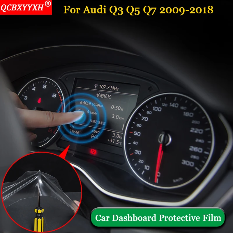 

QCBXYYXH Car Styling 1pcs/set PET Dashboard Paint Protective Film Light Transmitting Car Accessories For Audi Q3 Q5 Q7 2009-2018