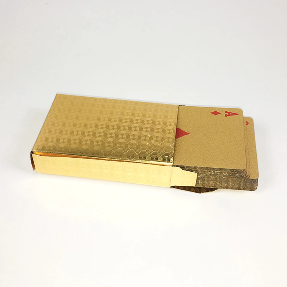 Gold Foil Poker Universal Creative Waterproof Chess Entertainment for Collections and Gifts with High Quality Appearance | Спорт и