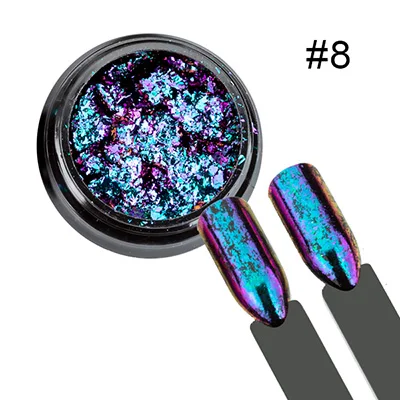 Feivielle г/кор. 0,2 хлопья Хамелеон Magic Multi Chrome 15 цветов ногтей косметическая пудра Блестки для ногтей книги по искусству гель маникюр поставки - Цвет: 008