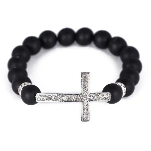 

New Black Cross Stretch Friendship Adjustable Bracelet GIFT XB-e001
