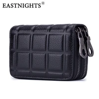 eastnights genuine leather id credit card holder men rfid women place business name card wallet coin purse tw2725