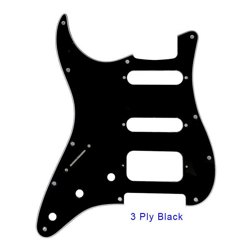 3Ply Black Pleroo Custom гитарные Запчасти-для США/Мексики FD левая рука 72' 11 винтовых отверстий стандарт St SSH Гитара накладки царапинам пластины - Цвет: 3Ply Black