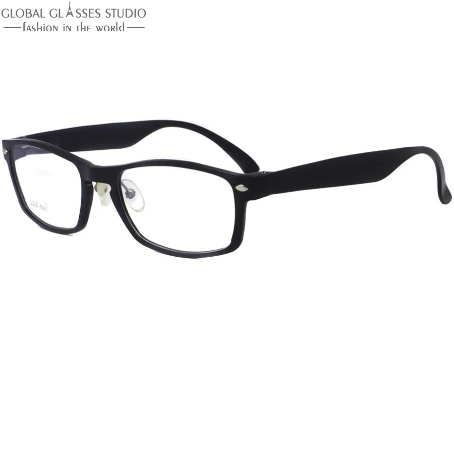 

New Fashion Glasses Design Style Very Unique Black Frame With Stainless Steel For Men Oculos Square Eyeglasses Eyewear LZ35 003