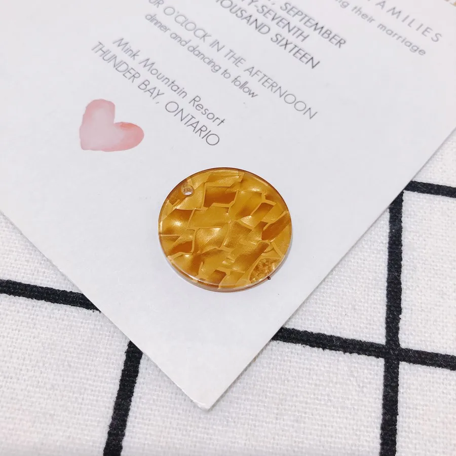 2- (24mm) DIY ювелирные изделия Аксессуары Япония и Южная Корея модные зерна ацетат диск серьги ручной работы материал кулон фиолетовый виноград 10 шт - Цвет: 2- (24mm)