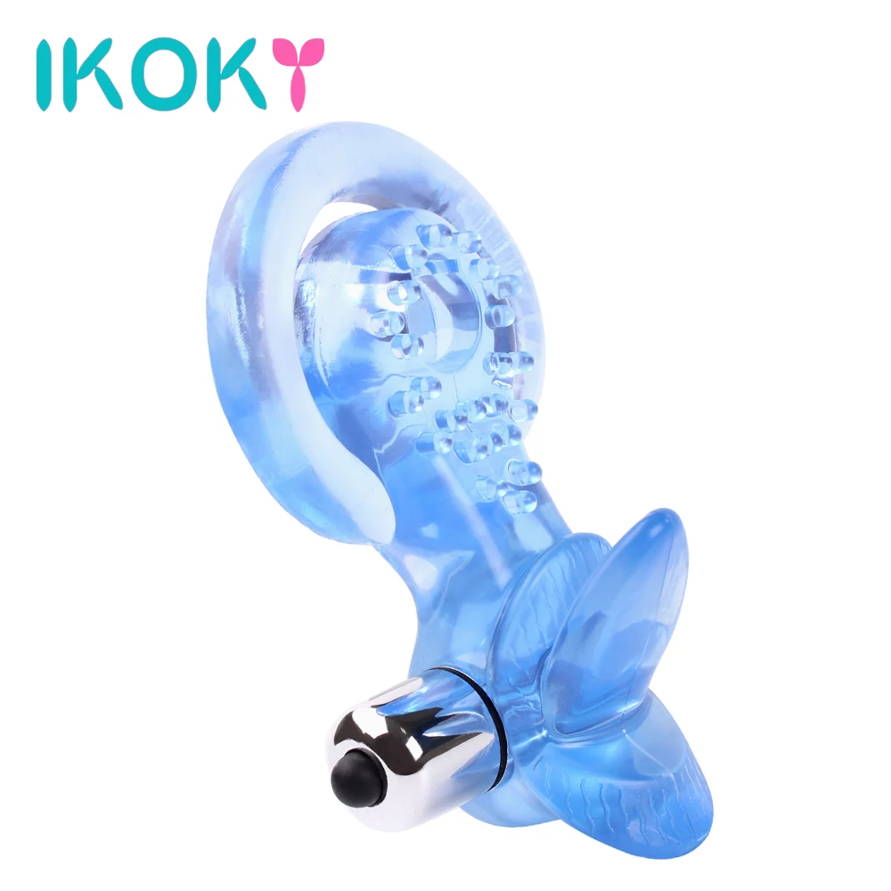 Силиконовый вибратор IKOKY язычок оральный лижущий пенис кольцо на член секс