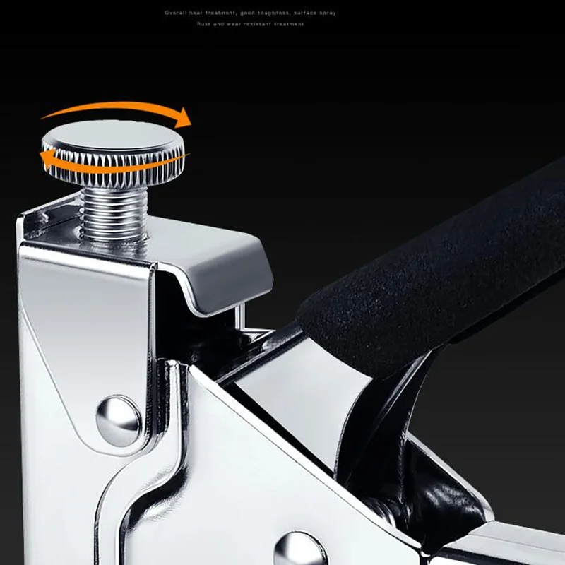 

Manual Nail Staple Gun Furniture Stapler for Wood Door Uphostery Framing Rivet Gun Kit + 1000pcs Nail Office Binding Supplies