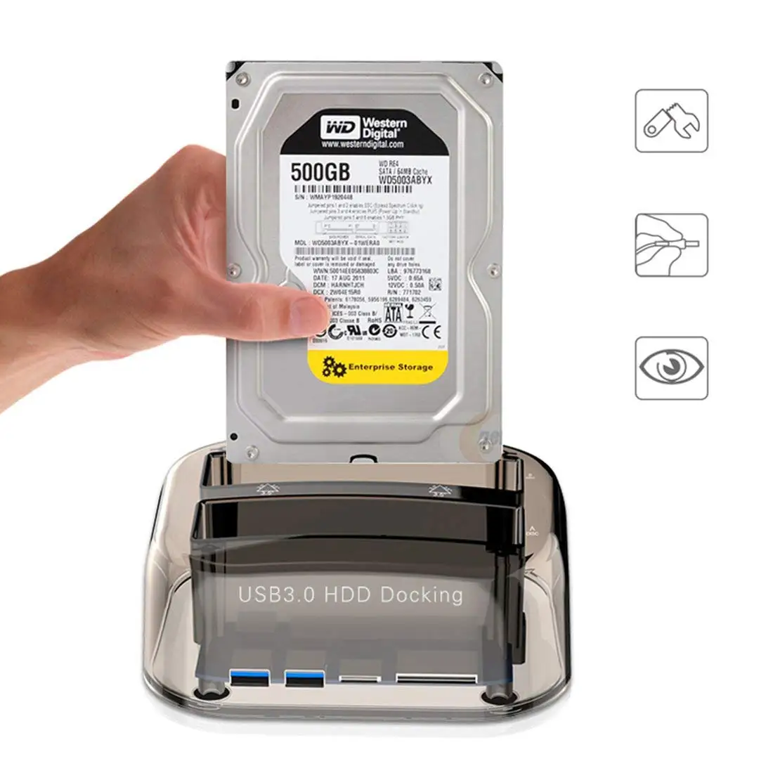Usb 3,0 для Sata Dual Bay внешний жесткий диск Док-станция для 2,5/3,5 дюймов Hdd Ssd Дубликатор жесткого диска
