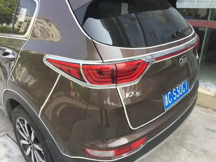 ABS Гальваническое покрытие Передний + задний лампы фар крышка подходит для KIA Sportage
