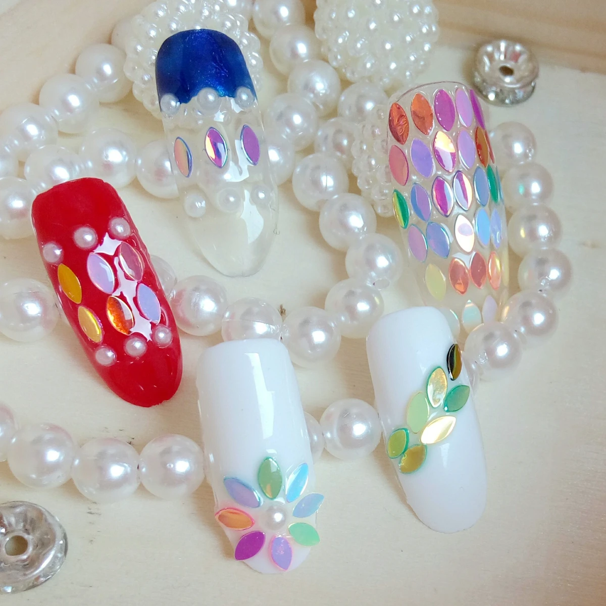 

12 colors/box Acrylic Nail Sequins DIY Nail Accessory 3D Nail Glitter Caviar Sequins Broken Glass