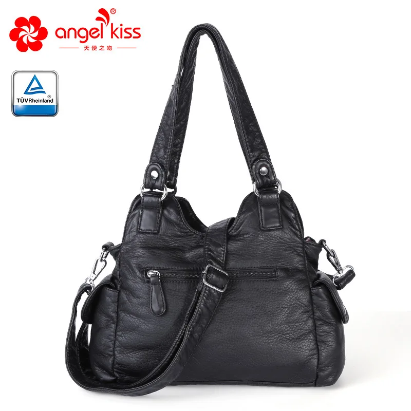 Angel Kiss модная новая стильная сумка из искусственной кожи, удобная для кожи, Большая вместительная женская сумка-мессенджер с несколькими карманами