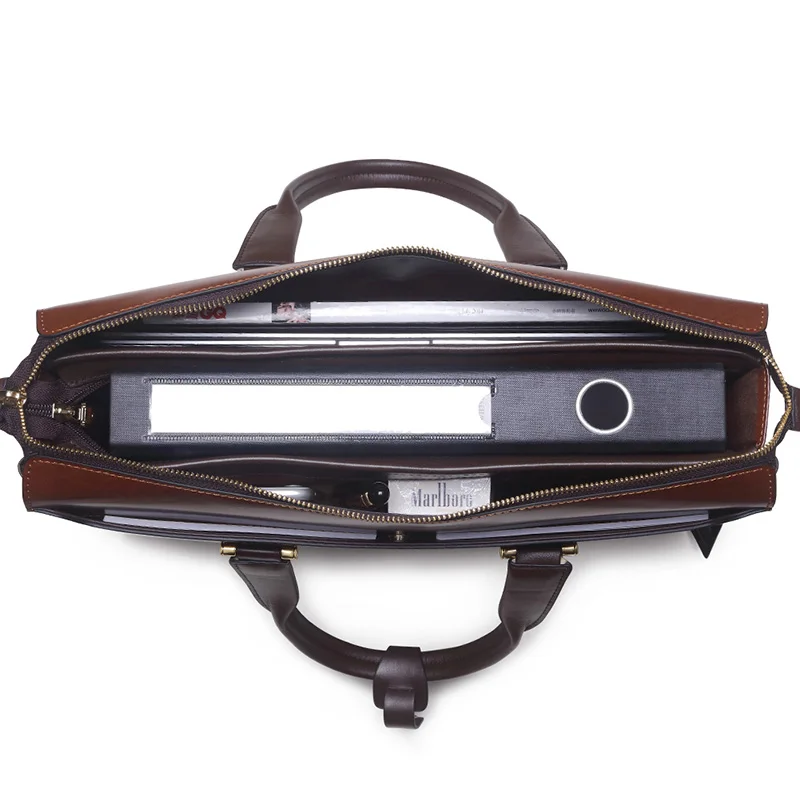 Модный деловой мужской портфель сумка из вощеной кожи 15 дюймов для ноутбука