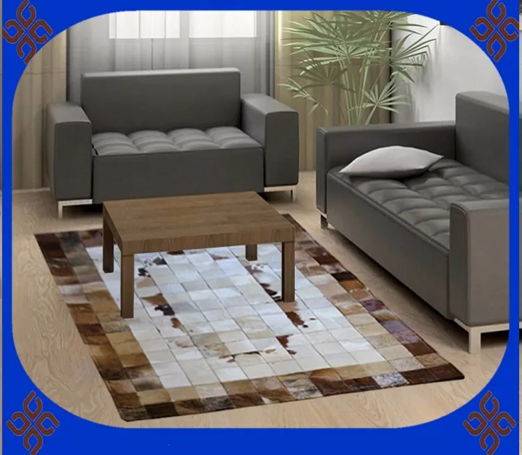 Модный художественный ковер из 100% натуральной воловьей кожи|carpet free shipping|3d