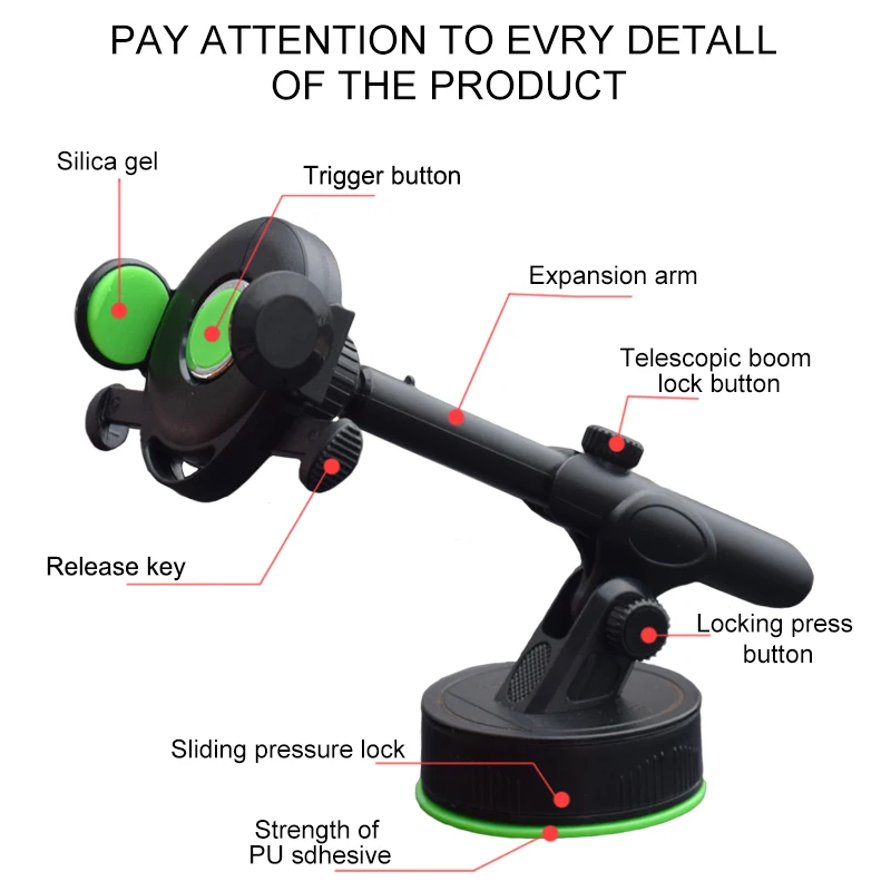 Adjustable Dashboard Windshield Phone Stand Holder Retractable Car Auto Mount For Mobile GPS Display Bracket | Мобильные телефоны и