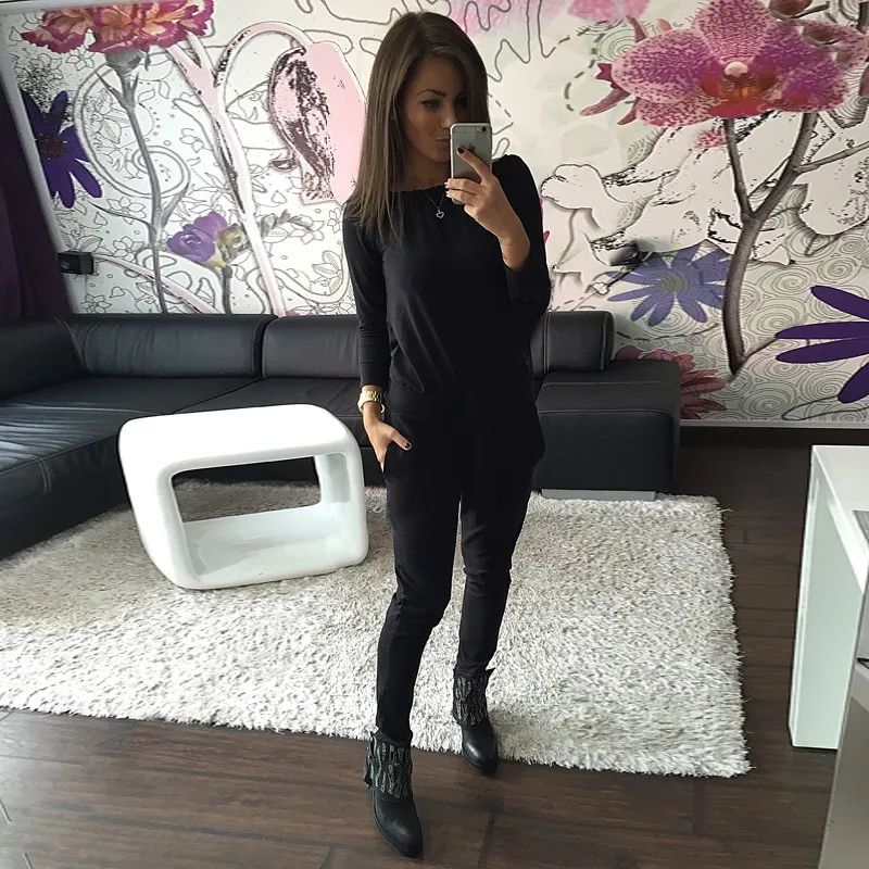 2 шт. женские брюки с длинным рукавом и открытыми плечами|top pants|pant topsuit suit |
