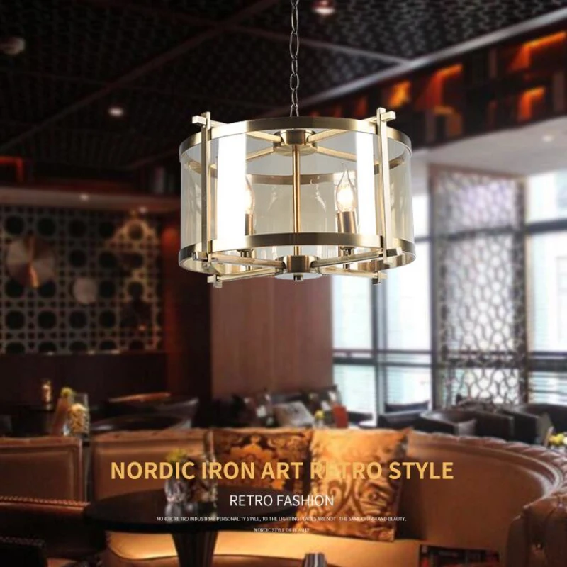 Винтажная ресторанная Подвесная лампа на цепочке 4 лампочки для гостиной