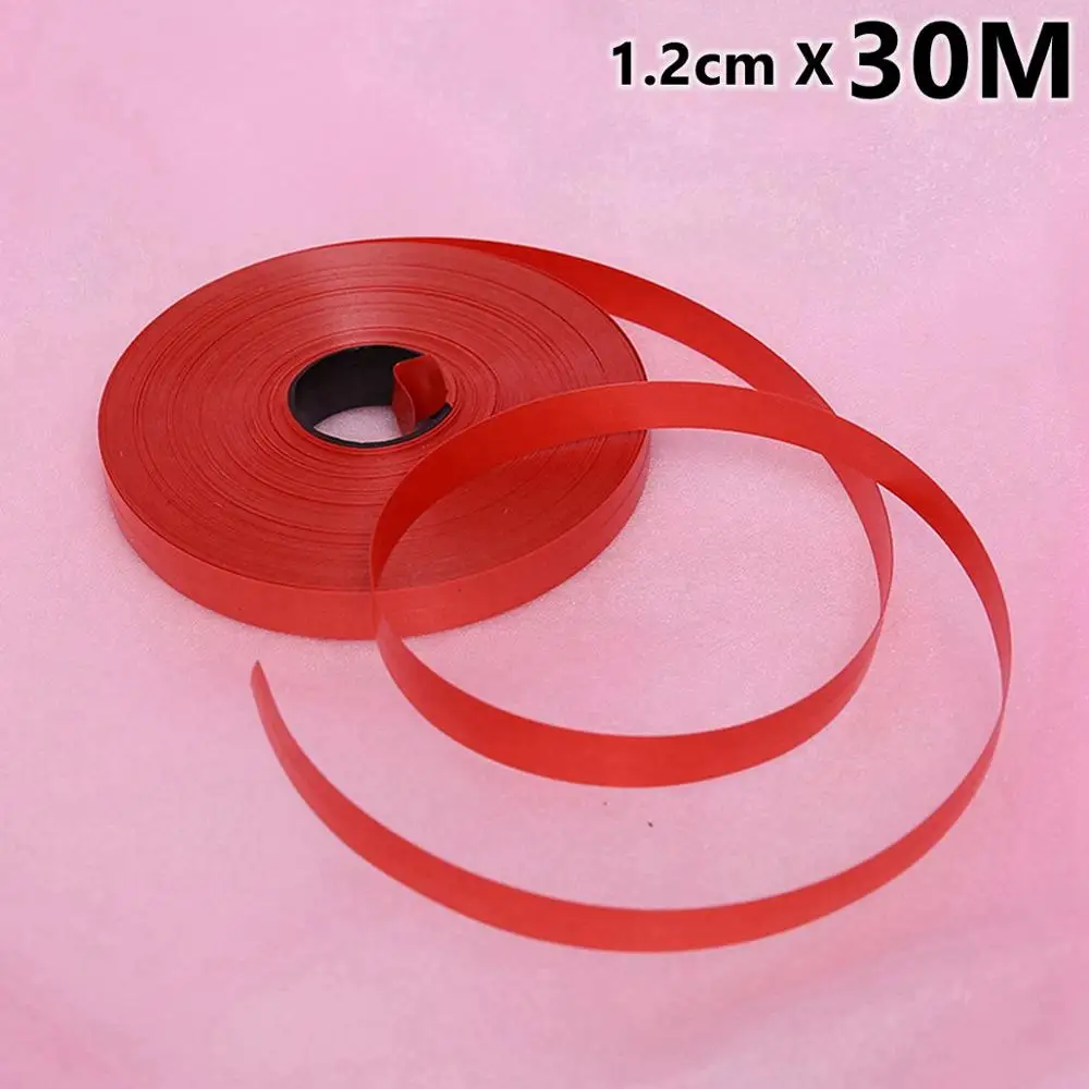 Red Ribbon Taoup 30 м воздушные шары лента-лазер праздничное событие предметы для вечеринки, сувениры для завивки фольги пятнистая лента свадебный Декор Аксессуары - Цвет: Red Ribbon