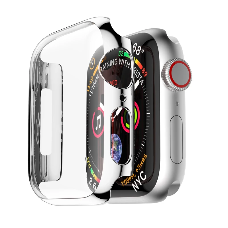 silver Бампер для Apple Watch 5 Чехол 44 мм 40 мм iwatch Группа 42 мм 38 мм Защитная крышка для экрана Apple watch 4 3 2 1 42/38 мм аксессуары - Цвет: silver