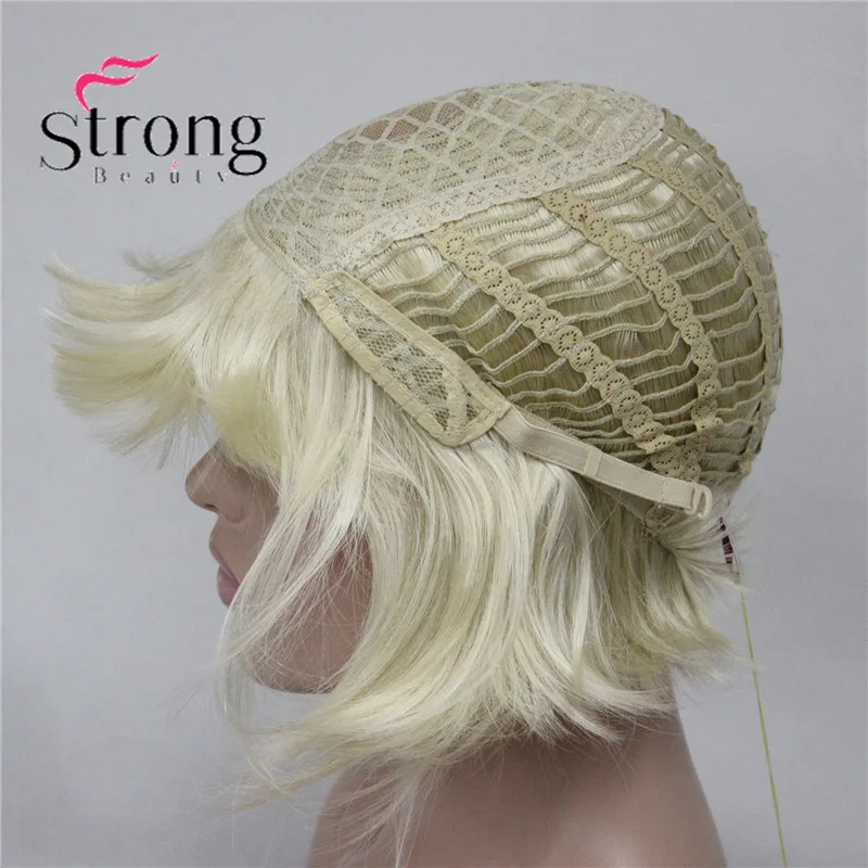 StrongBeauty женский короткий боб прямой блонд полный синтетический парик для повседневной носки