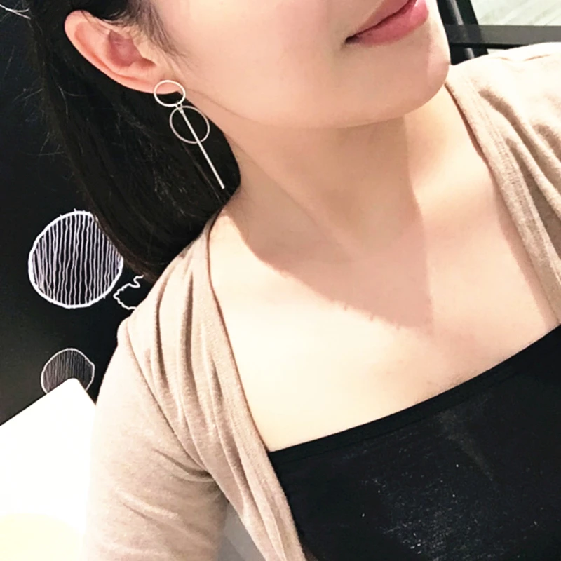 2019 новые модные серьги Bijoux Панк простые длинные кисточки кулон размер круг для