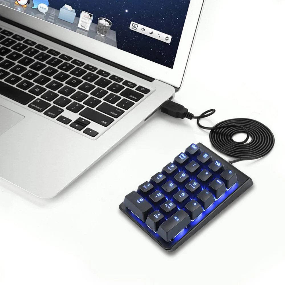 Mechanical Numeric Keypad Slim Blue Backlight USB Wired 22 Keys for Laptop Desktop PC XR649 | Компьютеры и офис