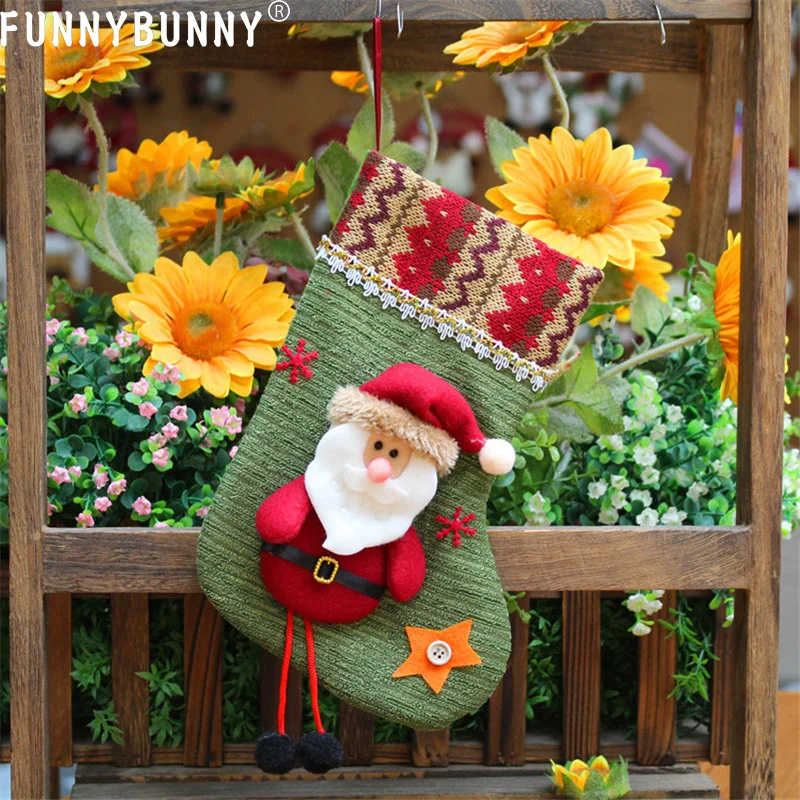 FUNNYBUNNY рождественские чулки 3D Плюшевые Детские Подарочные игрушки держатель