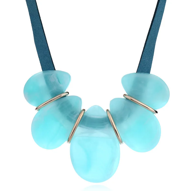 Геометрическая гипербола большой натуральный камень воротник ключицы кожаные